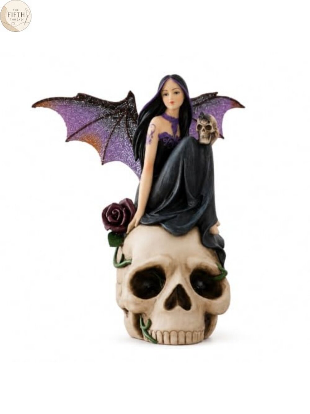 Dark Fairy Figurine 7 inch Hand-Painted Resin Gothic Statue
